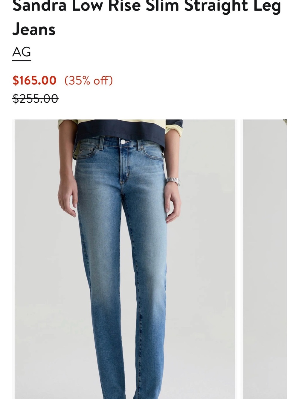 AG-ED denim Sandra Low Rise Slim Straight Leg Jeans - 15 years aviator
